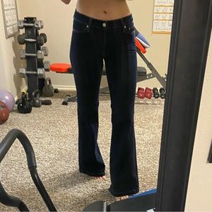 GAP low rise flare dark wash jeans